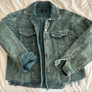 Vici Paddington Distressed Cotton Corduroy Jacket - Hunter Green